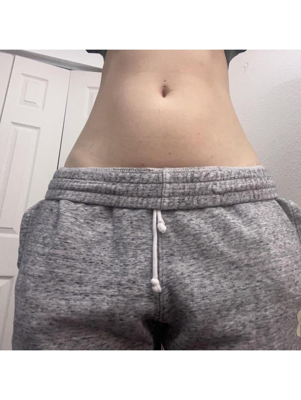 low rise grey sweatpants